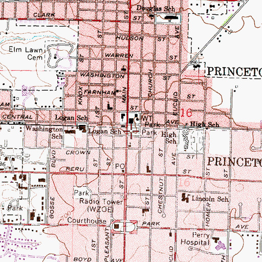 Topographic Map of City Hall Park, IL