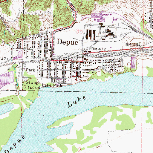 Topographic Map of Depue Elementary School, IL