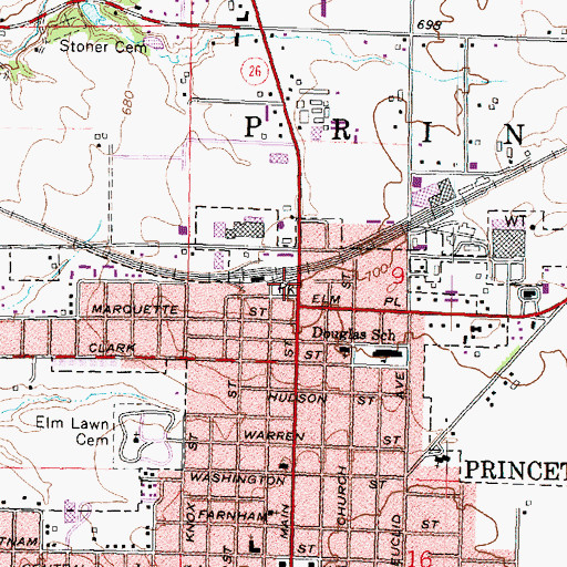 Topographic Map of Darvis Miller Park, IL