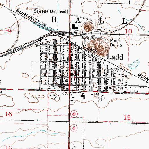 Topographic Map of First Presbyterian Church of Ladd, IL