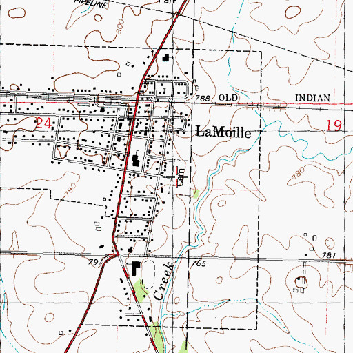 Topographic Map of Greenfield Cemetery, IL