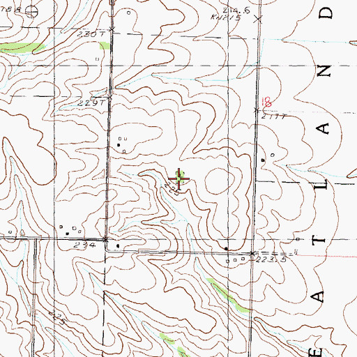 Topographic Map of Hunter Cemetery, IL