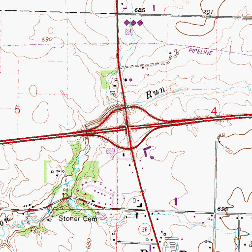 Topographic Map of Interchange 56, IL