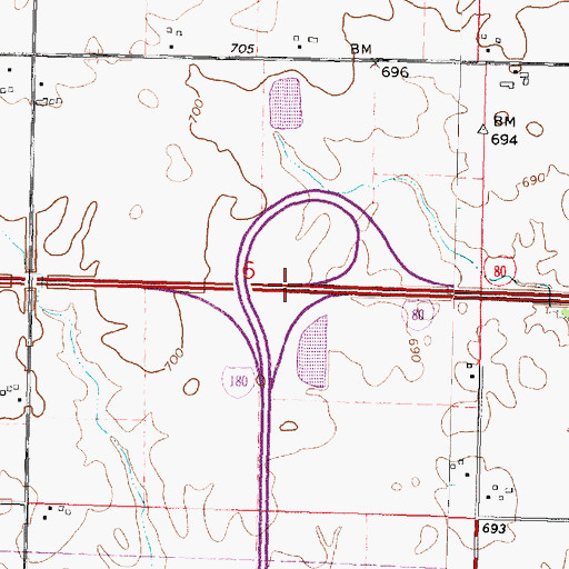 Topographic Map of Interchange 61, IL