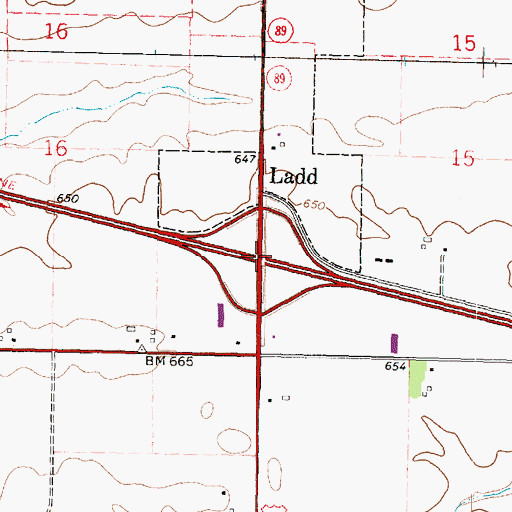 Topographic Map of Interchange 70, IL