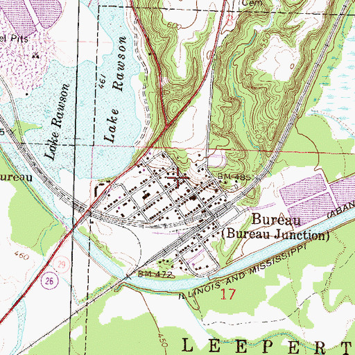 Topographic Map of Leepertown Township Public Library, IL