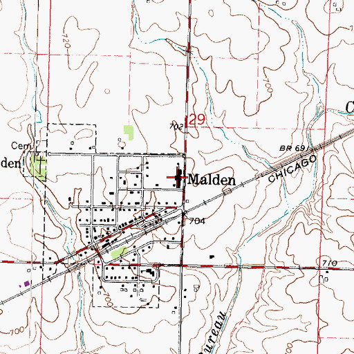 Topographic Map of Malden Grade School, IL
