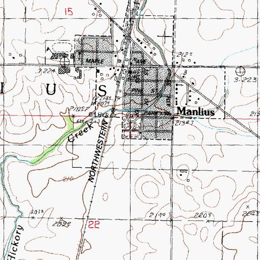 Topographic Map of Manlius Cemetery, IL