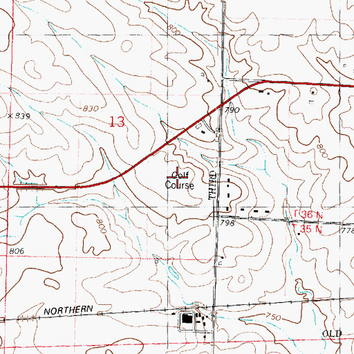 Topographic Map of Mendota Golf Club, IL