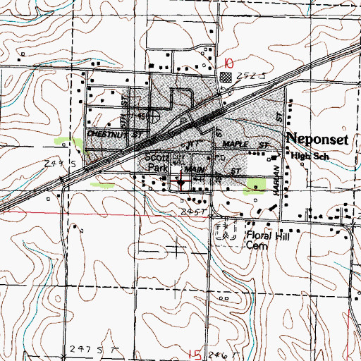Topographic Map of Neponset Elementary Schools, IL