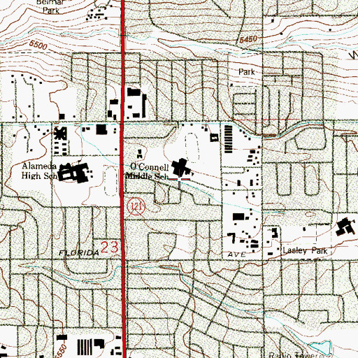 Topographic Map of Clover Knoll Ditch, CO