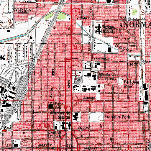 Topographic Map of Ferguson Hall, IL