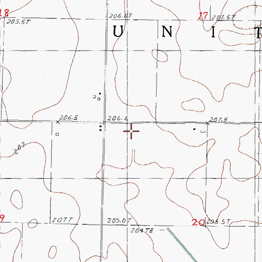 Topographic Map of Unity Number 3 Ditch, IL