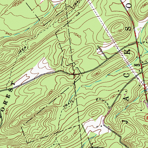 Topographic Map of Rudy Cemetery, PA