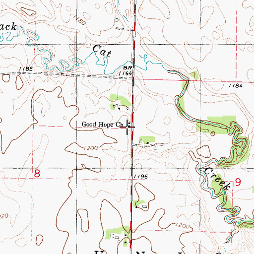 Topographic Map of Good Hope Church, IA