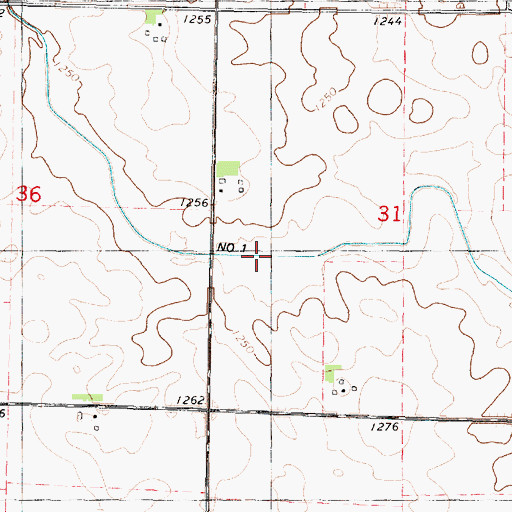 Topographic Map of Ditch Number 1, IA