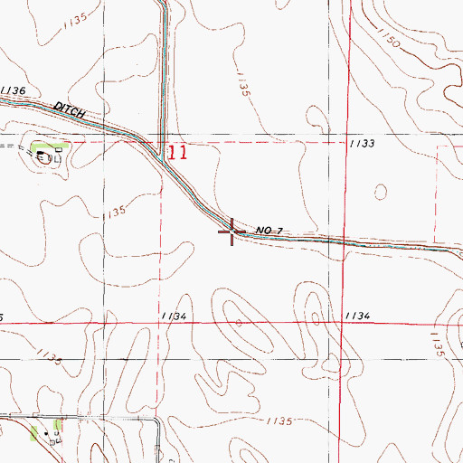 Topographic Map of Ditch Number 7, IA