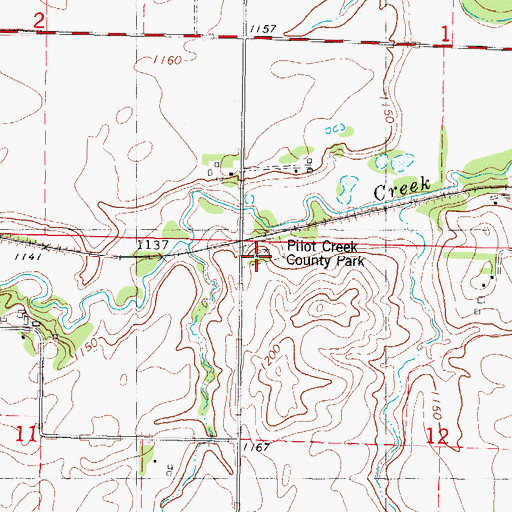 Topographic Map of Pilot Creek County Park, IA