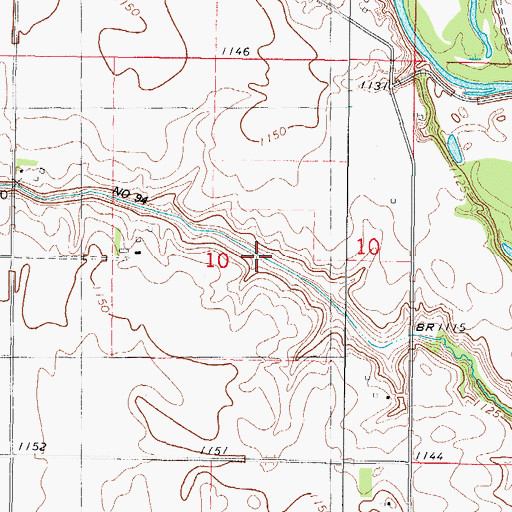 Topographic Map of Ditch Number 94, IA