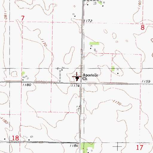 Topographic Map of Apostolic Church, IA