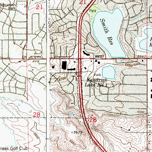 Topographic Map of Ward Lateral, CO