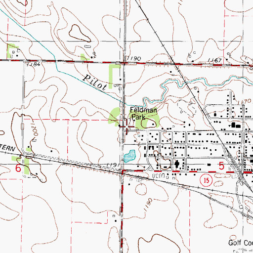 Topographic Map of Feldman Park, IA