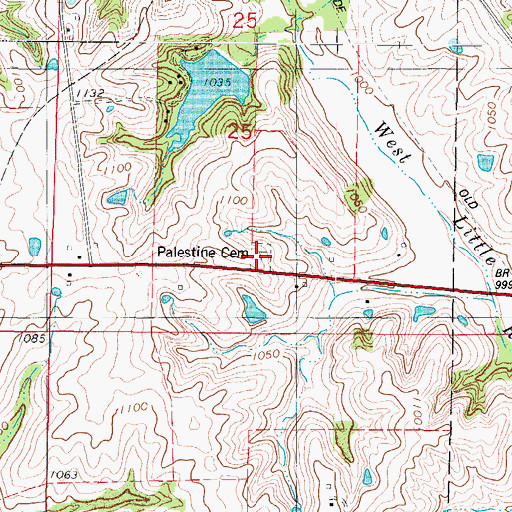 Topographic Map of Palenstine Cemetery, IA