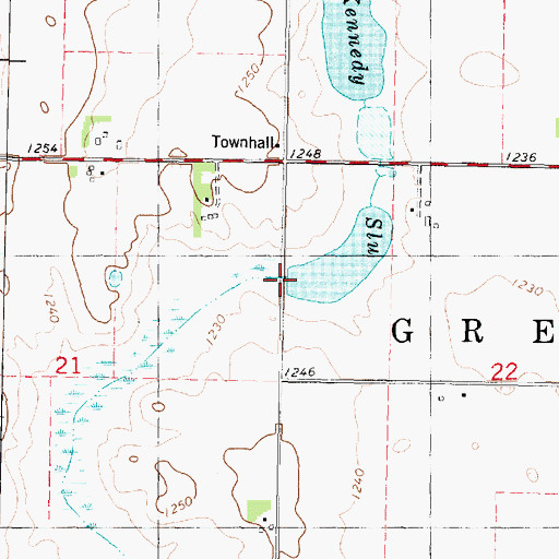 Topographic Map of Kennedy Slough, IA