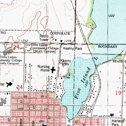 Topographic Map of Kearny Park, IA