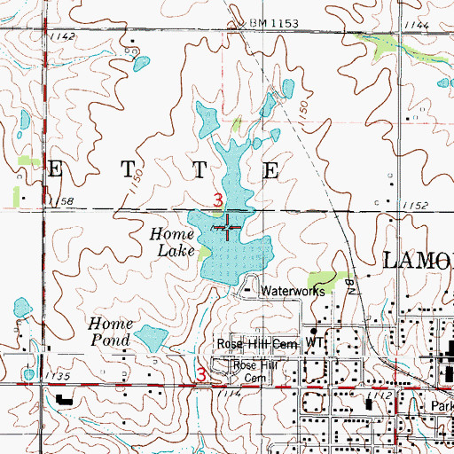 Topographic Map of Home Lake, IA