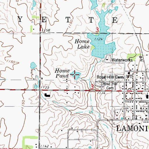 Topographic Map of Home Pond, IA