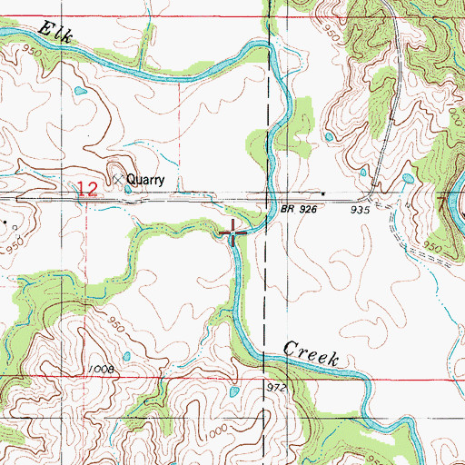 Topographic Map of Pot Hole Creek, IA