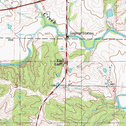 Topographic Map of Elk Cemetery, IA