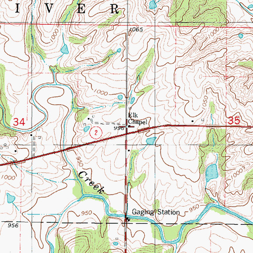 Topographic Map of Elk Chapel, IA