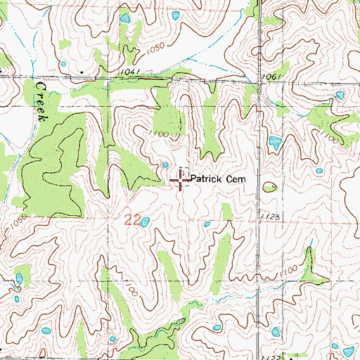 Topographic Map of Patrick Cemetery, IA