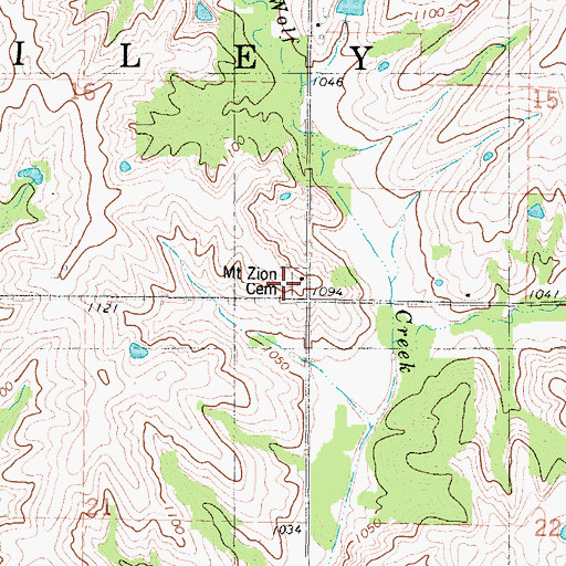 Topographic Map of Mount Zion Cemetery, IA
