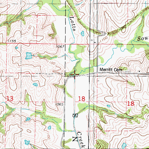 Topographic Map of South Creek, IA