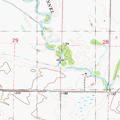 Topographic Map of Old Channel, IA