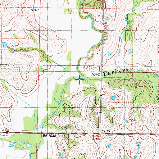 Topographic Map of Tuckers Creek, IA