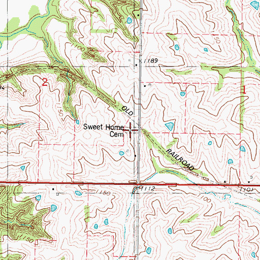 Topographic Map of Sweet Home Cemetery, IA