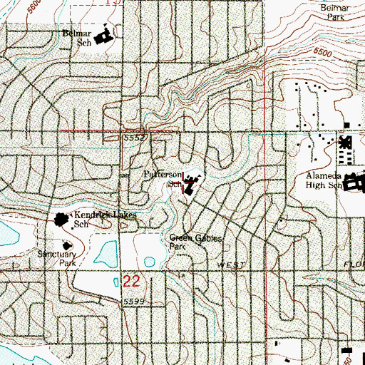 Topographic Map of Patterson Elementary School, CO