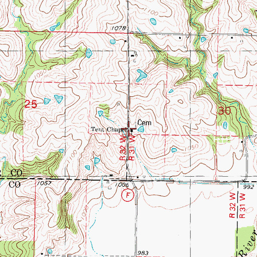Topographic Map of Tent Chapel, IA