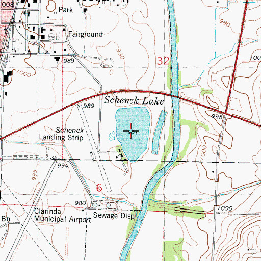 Topographic Map of Schenck Lake, IA
