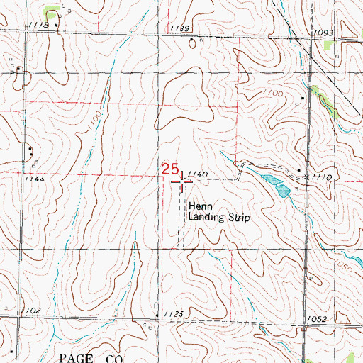 Topographic Map of Henn Landing Strip (historical), IA