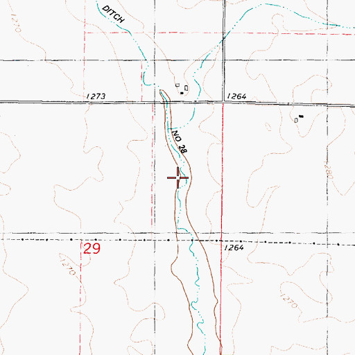 Topographic Map of Ditch Number 28, IA