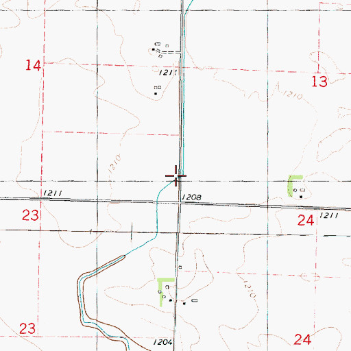 Topographic Map of Ditch Number 80, IA
