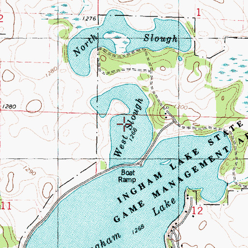 Topographic Map of West Slough, IA