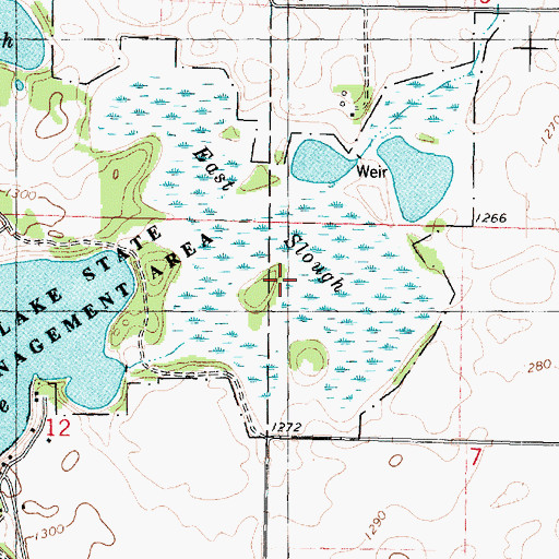 Topographic Map of East Slough, IA