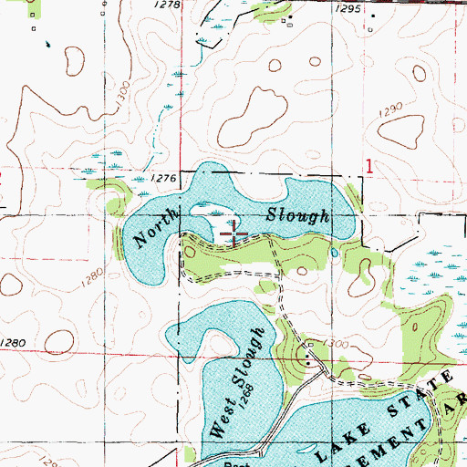 Topographic Map of North Slough, IA