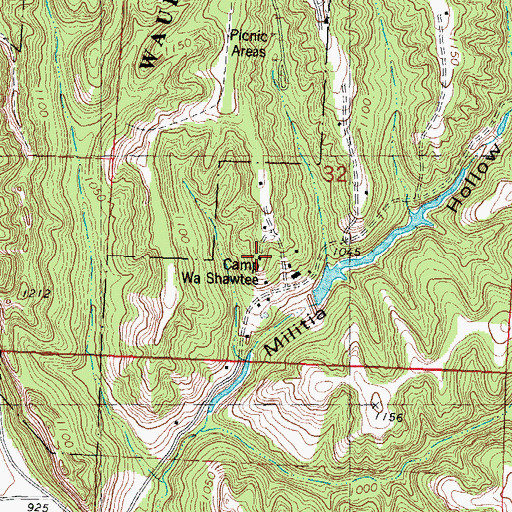 Topographic Map of Camp Wa Shawtee, IA